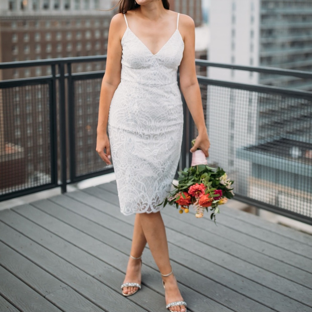Vince Camuto Cream Lace Mini Dress